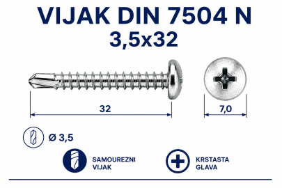 VIJAK DIN 7504 N 3,5x32